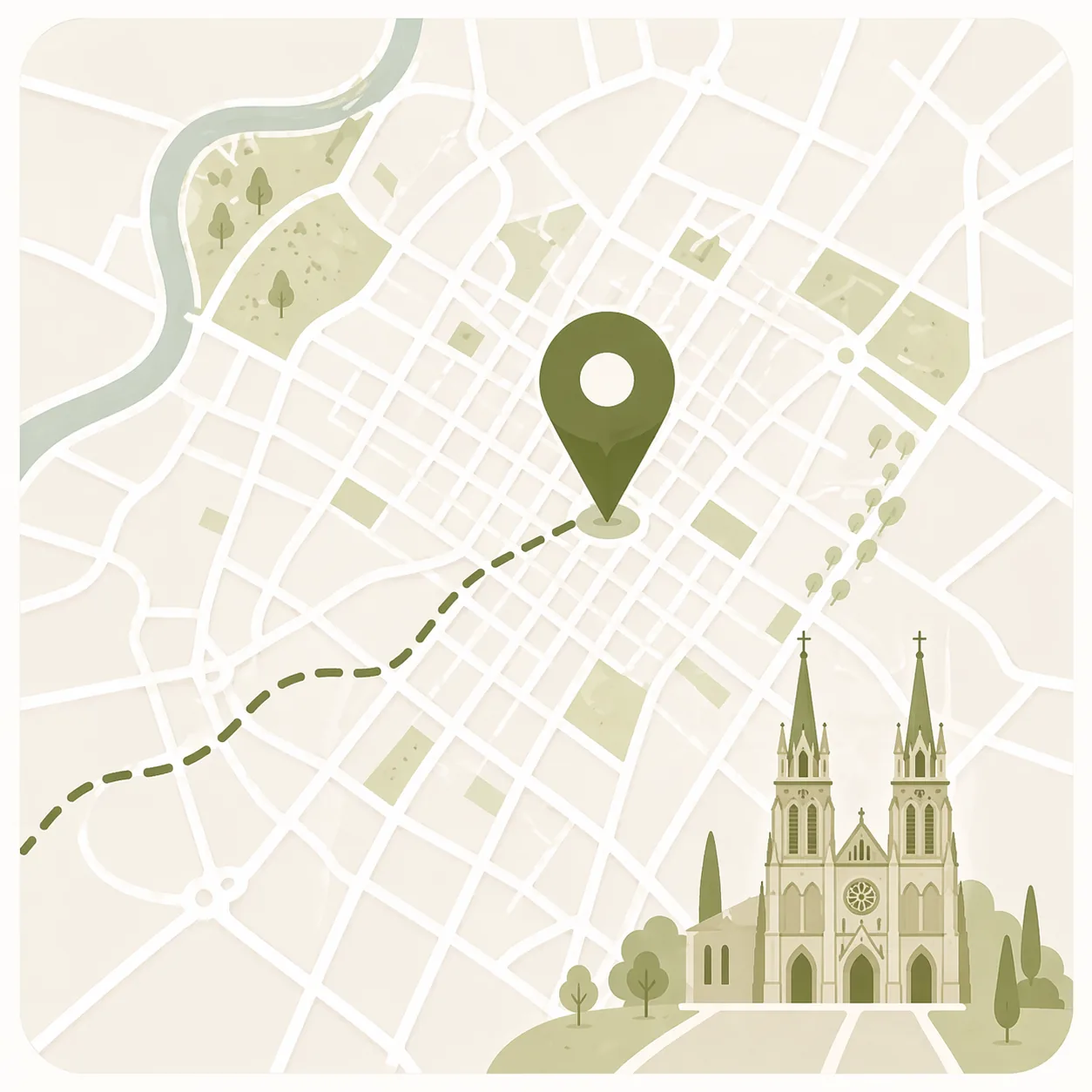 Mapa ilustrado de entrega y retiro en Luján